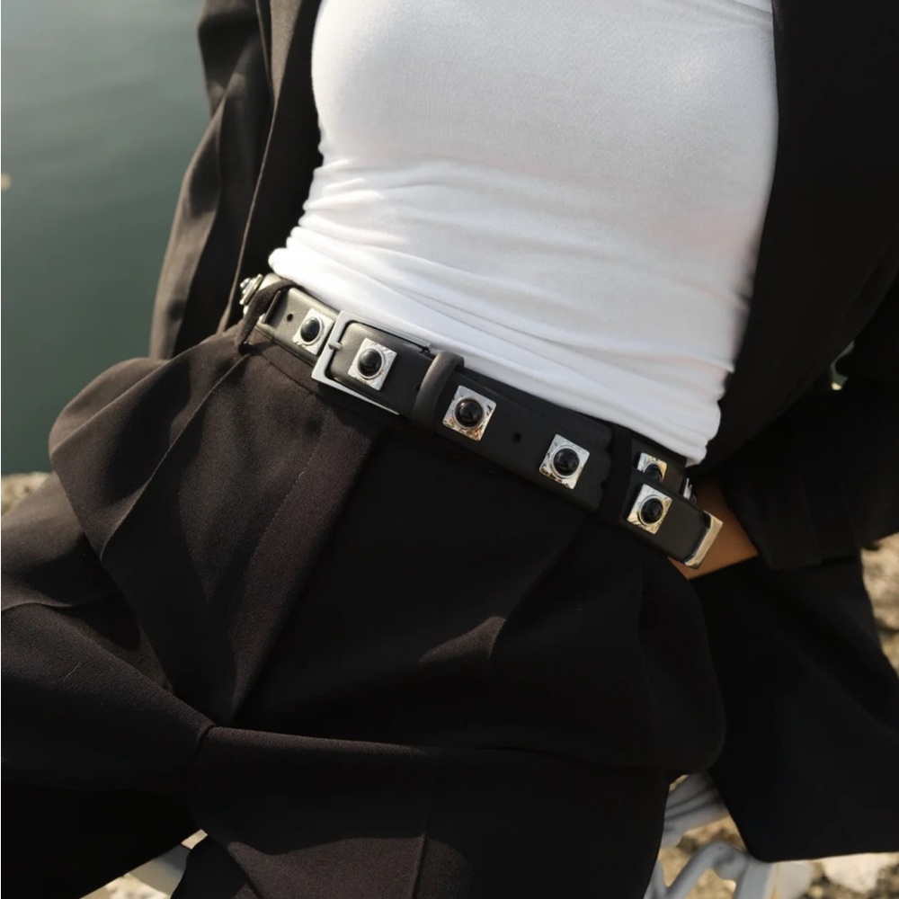 AUREUM Black and Silver Women's Belt - Picture 6 of 11